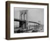 Brooklyn Bridge and Sailing Ships-J.S. Johnston-Framed Photographic Print