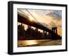 Brooklyn Bridge and Skyline, Manhattan, New York City-Sabine Jacobs-Framed Photographic Print