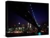 Brooklyn Bridge and Skyline of New York City at Night-null-Stretched Canvas