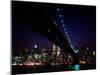 Brooklyn Bridge and Skyline of New York City at Night-null-Mounted Photographic Print