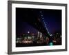 Brooklyn Bridge and Skyline of New York City at Night-null-Framed Photographic Print