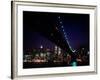 Brooklyn Bridge and Skyline of New York City at Night-null-Framed Photographic Print