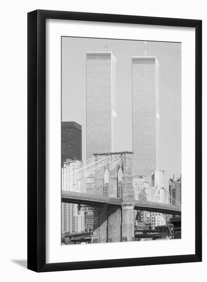 Brooklyn Bridge and World Trade Center Towers-null-Framed Giclee Print