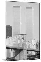 Brooklyn Bridge and World Trade Center Towers-null-Mounted Giclee Print