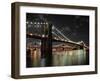 Brooklyn Bridge at Night (color)-Phil Maier-Framed Art Print