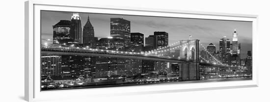 Brooklyn Bridge at Night (detail)-null-Framed Art Print