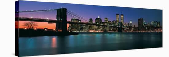 Brooklyn Bridge at Night-null-Stretched Canvas