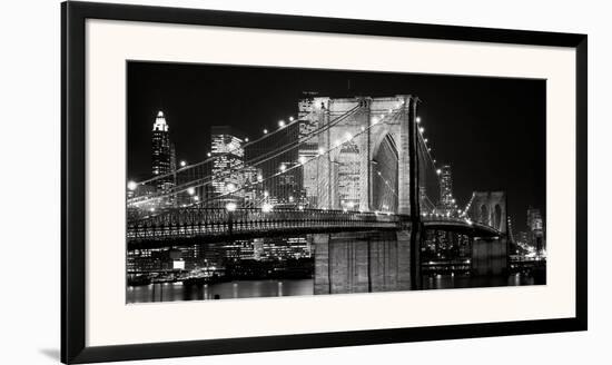 Brooklyn Bridge at Night-Jet Lowe-Framed Art Print