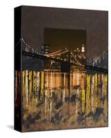 Brooklyn Bridge at Night-Mauro Baiocco-Stretched Canvas