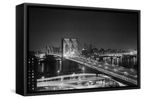 Brooklyn Bridge at Night-Philip Gendreau-Framed Stretched Canvas