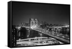 Brooklyn Bridge at Night-Philip Gendreau-Framed Stretched Canvas