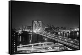 Brooklyn Bridge at Night-Philip Gendreau-Framed Stretched Canvas