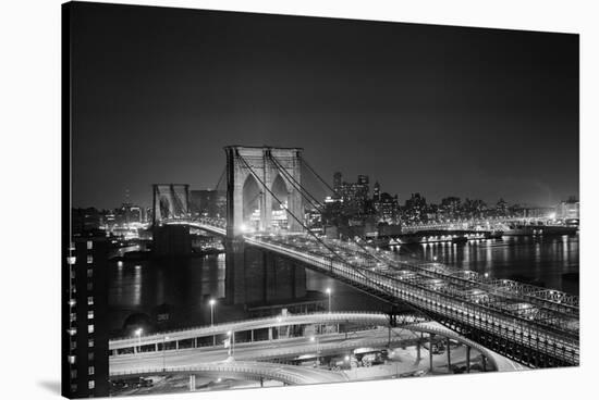 Brooklyn Bridge at Night-Philip Gendreau-Stretched Canvas