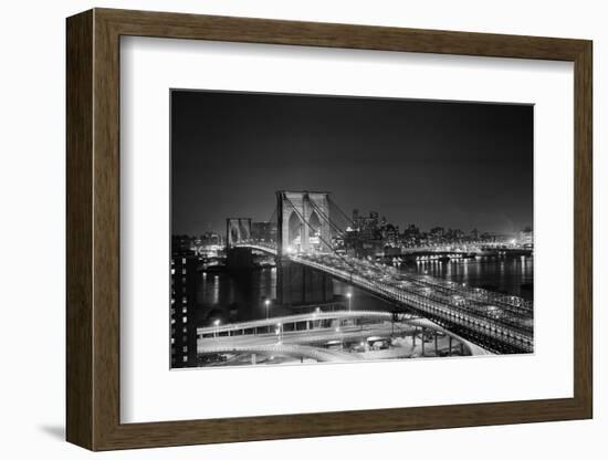 Brooklyn Bridge at Night-Philip Gendreau-Framed Photographic Print