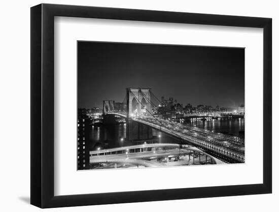 Brooklyn Bridge at Night-Philip Gendreau-Framed Photographic Print