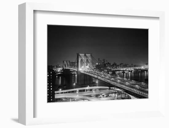 Brooklyn Bridge at Night-Philip Gendreau-Framed Photographic Print