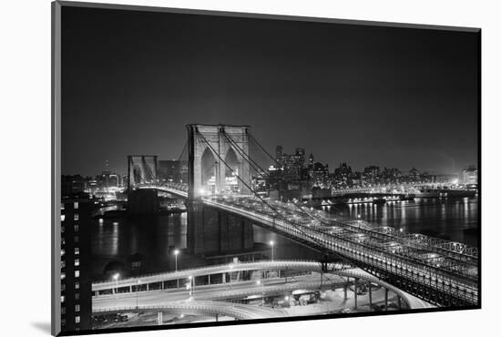 Brooklyn Bridge at Night-Philip Gendreau-Mounted Photographic Print