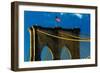 Brooklyn Bridge at sunset, NY NY - in black and white-null-Framed Photographic Print