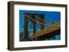 Brooklyn Bridge at sunset, NY NY - in black and white-null-Framed Photographic Print