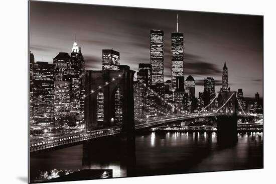 Brooklyn Bridge - B&W-null-Mounted Poster