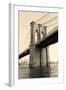 Brooklyn Bridge Black and White over East River Viewed from New York City Lower Manhattan Waterfron-Songquan Deng-Framed Photographic Print