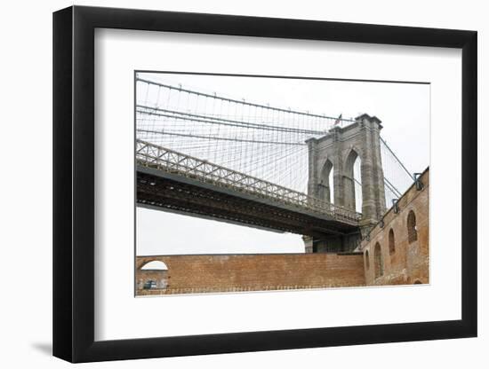 Brooklyn Bridge (brick walls)-Erin Clark-Framed Art Print