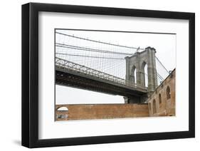 Brooklyn Bridge (brick walls)-Erin Clark-Framed Art Print