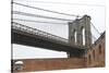 Brooklyn Bridge (brick walls)-Erin Clark-Stretched Canvas