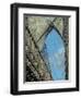 Brooklyn Bridge, built in 1883, with arch and the mesh of steel cables-Jan Halaska-Framed Premium Photographic Print