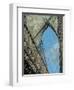 Brooklyn Bridge, built in 1883, with arch and the mesh of steel cables-Jan Halaska-Framed Premium Photographic Print