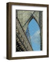 Brooklyn Bridge, built in 1883, with arch and the mesh of steel cables-Jan Halaska-Framed Photographic Print