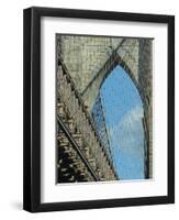 Brooklyn Bridge, built in 1883, with arch and the mesh of steel cables-Jan Halaska-Framed Photographic Print