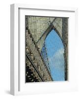 Brooklyn Bridge, built in 1883, with arch and the mesh of steel cables-Jan Halaska-Framed Photographic Print