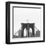 Brooklyn Bridge bw-Tracey Telik-Framed Art Print