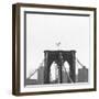Brooklyn Bridge bw-Tracey Telik-Framed Art Print