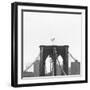 Brooklyn Bridge bw-Tracey Telik-Framed Art Print