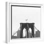 Brooklyn Bridge bw-Tracey Telik-Framed Art Print