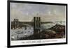 Brooklyn Bridge By Currier and Ives 1885-Vintage Lavoie-Framed Giclee Print