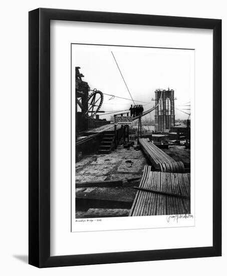 Brooklyn Bridge, c.1878-null-Framed Art Print