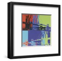 Brooklyn Bridge, c.1983 (Orange, Blue, Lime)-Andy Warhol-Framed Art Print