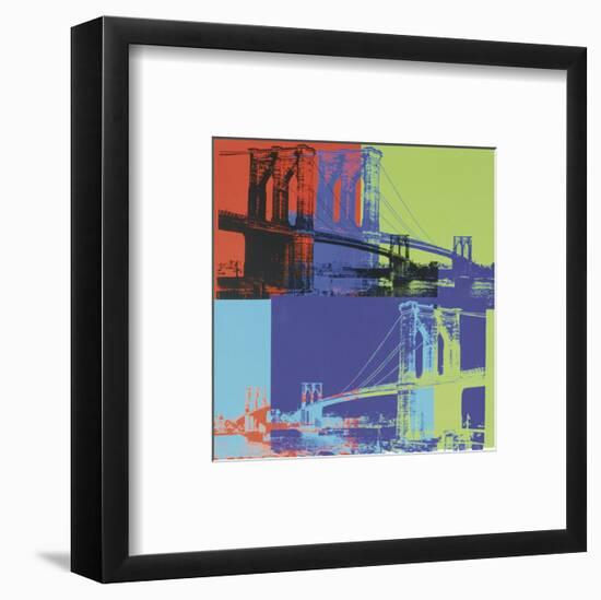 Brooklyn Bridge, c.1983 (Orange, Blue, Lime)-Andy Warhol-Framed Art Print