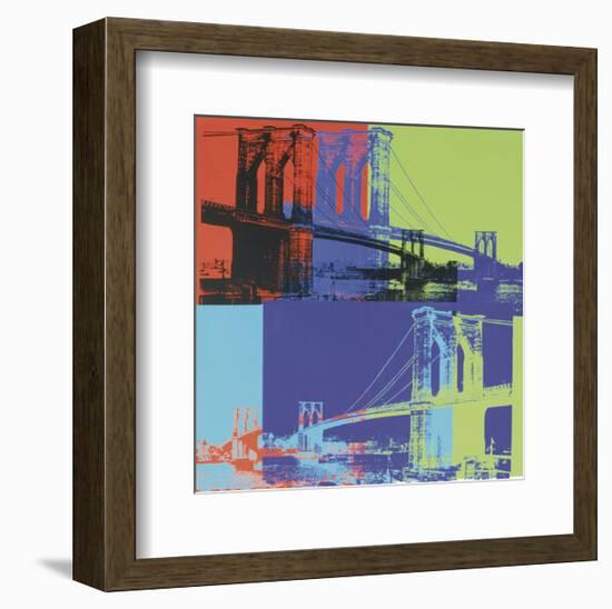 Brooklyn Bridge, c.1983 (Orange, Blue, Lime)-Andy Warhol-Framed Art Print