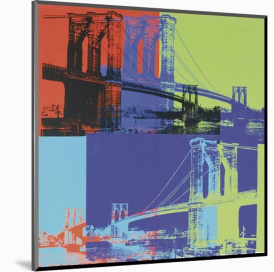 Brooklyn Bridge, c.1983 (Orange, Blue, Lime)-Andy Warhol-Mounted Art Print