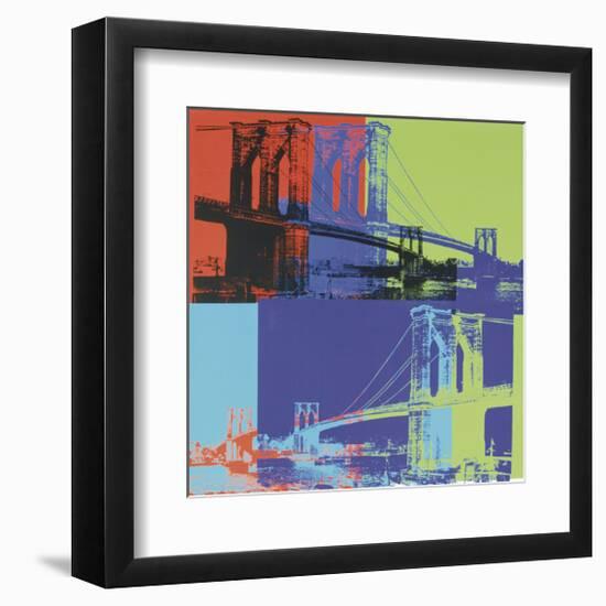 Brooklyn Bridge, c.1983 (Orange, Blue, Lime)-Andy Warhol-Framed Giclee Print