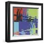 Brooklyn Bridge, c.1983 (Orange, Blue, Lime)-Andy Warhol-Framed Giclee Print