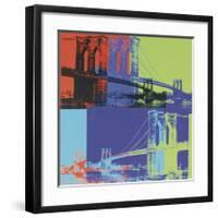 Brooklyn Bridge, c.1983 (Orange, Blue, Lime)-Andy Warhol-Framed Giclee Print