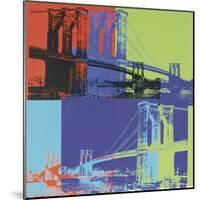 Brooklyn Bridge, c.1983 (Orange, Blue, Lime)-Andy Warhol-Mounted Giclee Print