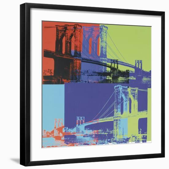 Brooklyn Bridge, c.1983 (Orange, Blue, Lime)-Andy Warhol-Framed Giclee Print