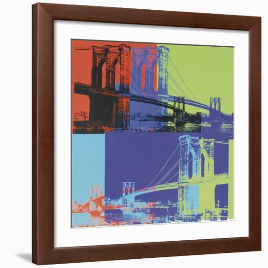 Brooklyn Bridge, c.1983 (Orange, Blue, Lime)-Andy Warhol-Framed Giclee Print