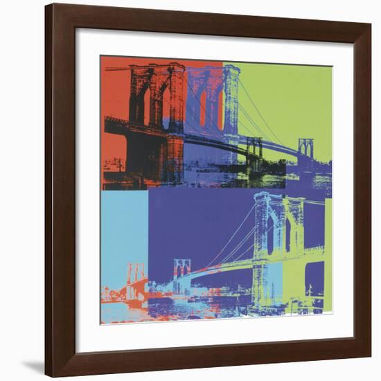 Brooklyn Bridge, c.1983 (Orange, Blue, Lime)-Andy Warhol-Framed Giclee Print